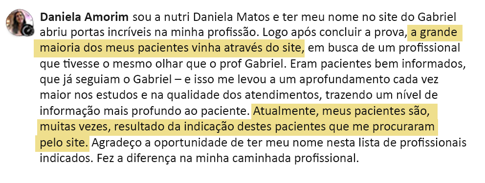 Depoimento de aluna sobre o site de indicação da FSA®